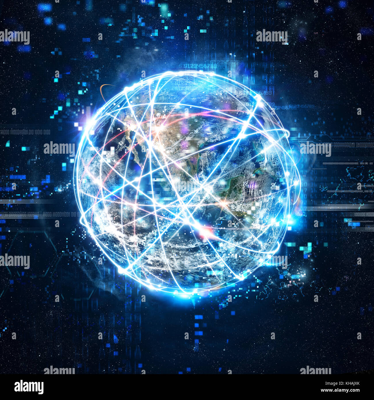 Concept de réseau connexion internet . monde fournie par la NASA Banque D'Images