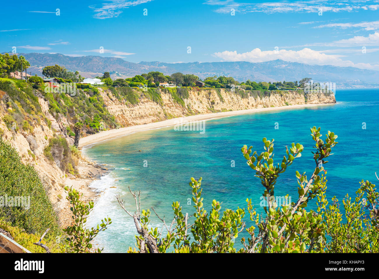 Stock photo malibu cliff océan turquoise plages de la Californie de l'eau Banque D'Images