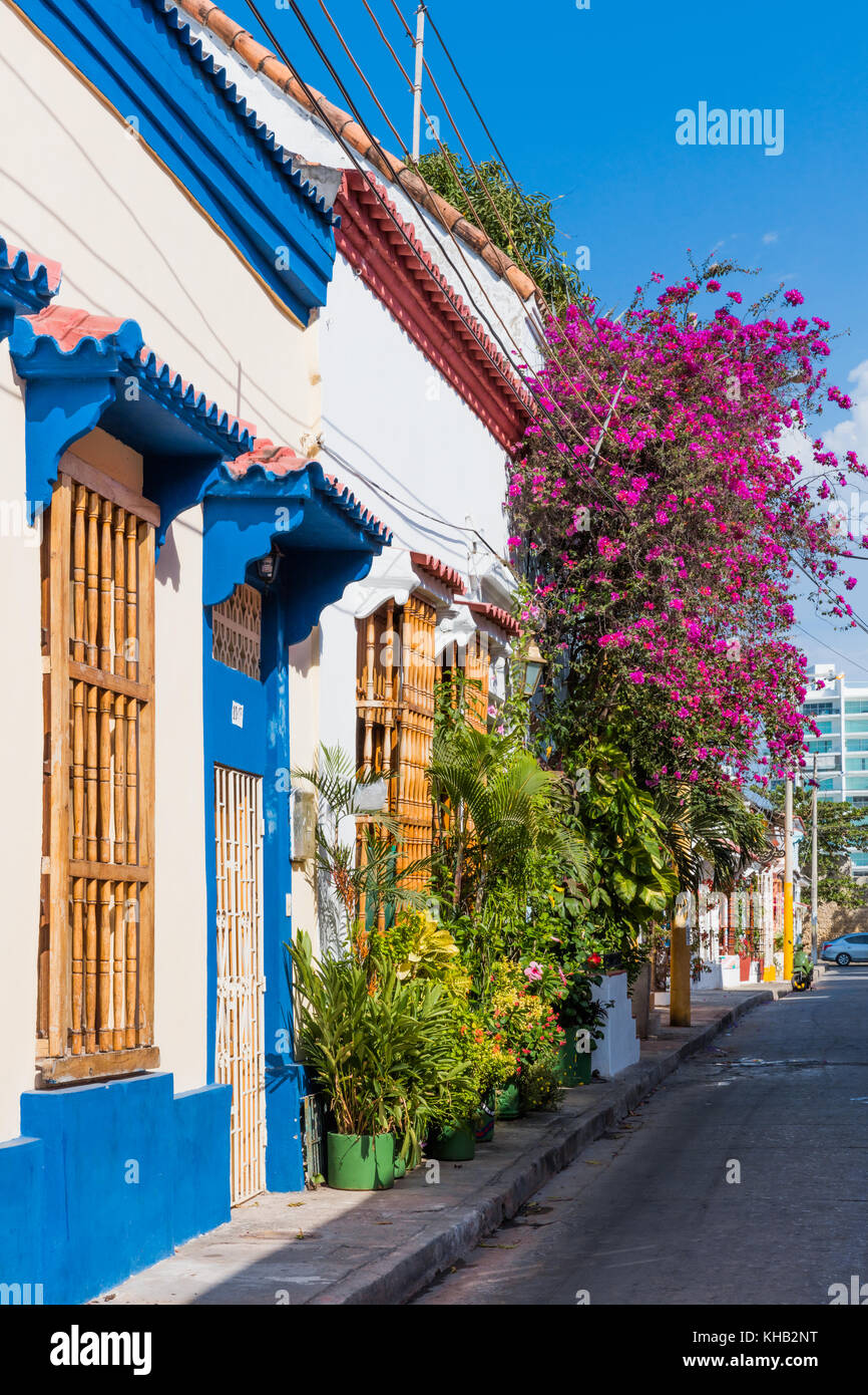 Ses rues colorées de Getsemani aera de Cartagena de los indias Bolivar en Colombie Amérique du Sud Banque D'Images