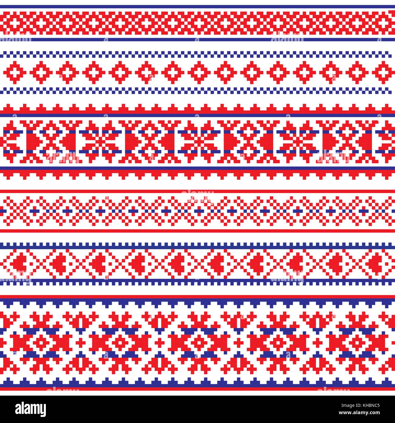 Vecteur de sami, modèle sans couture d'art populaire, de la Laponie et tricot broderie traditionnelle Illustration de Vecteur