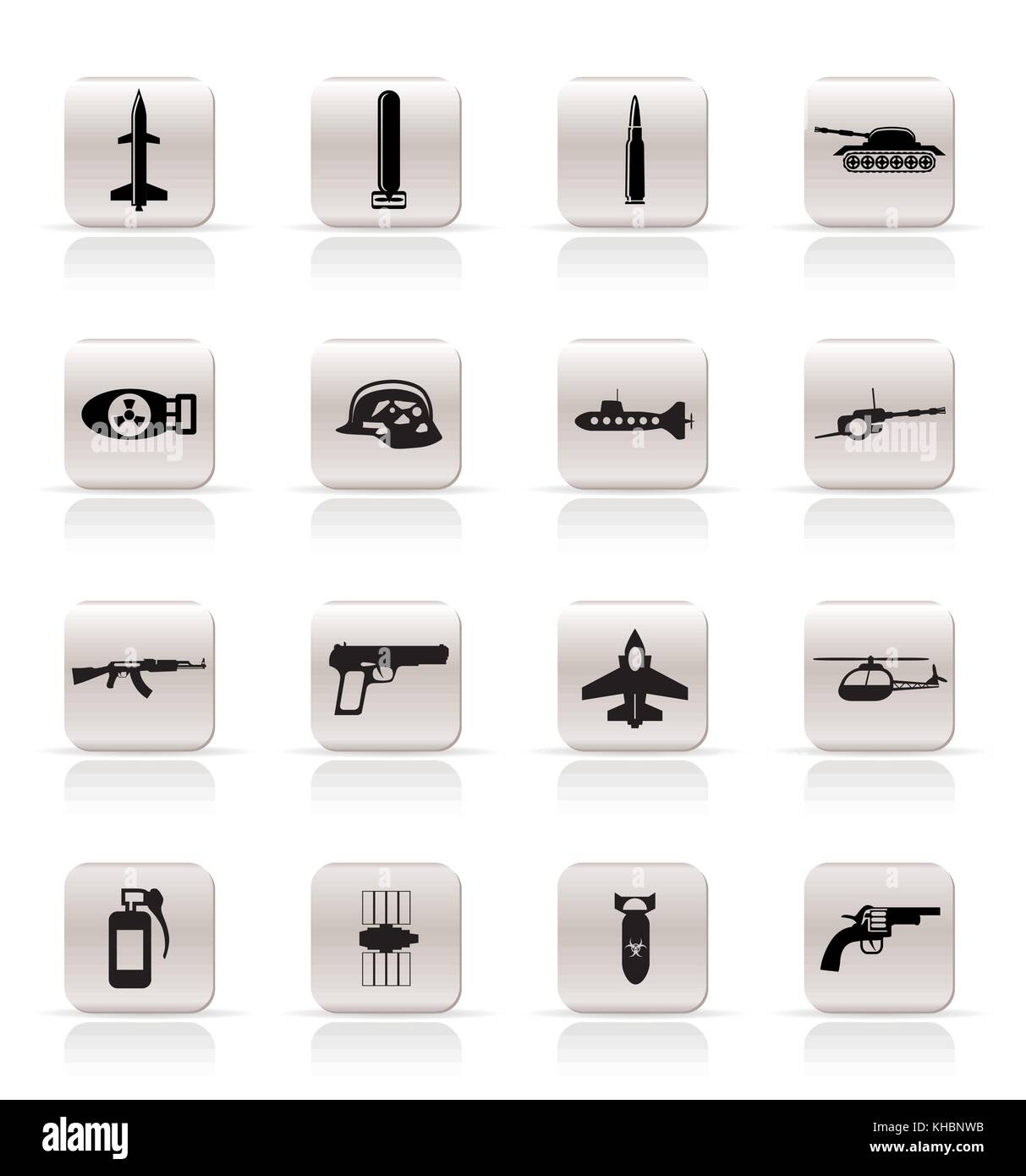 Arme simple, d'armes et de la guerre d'icônes - vector icon set Illustration de Vecteur