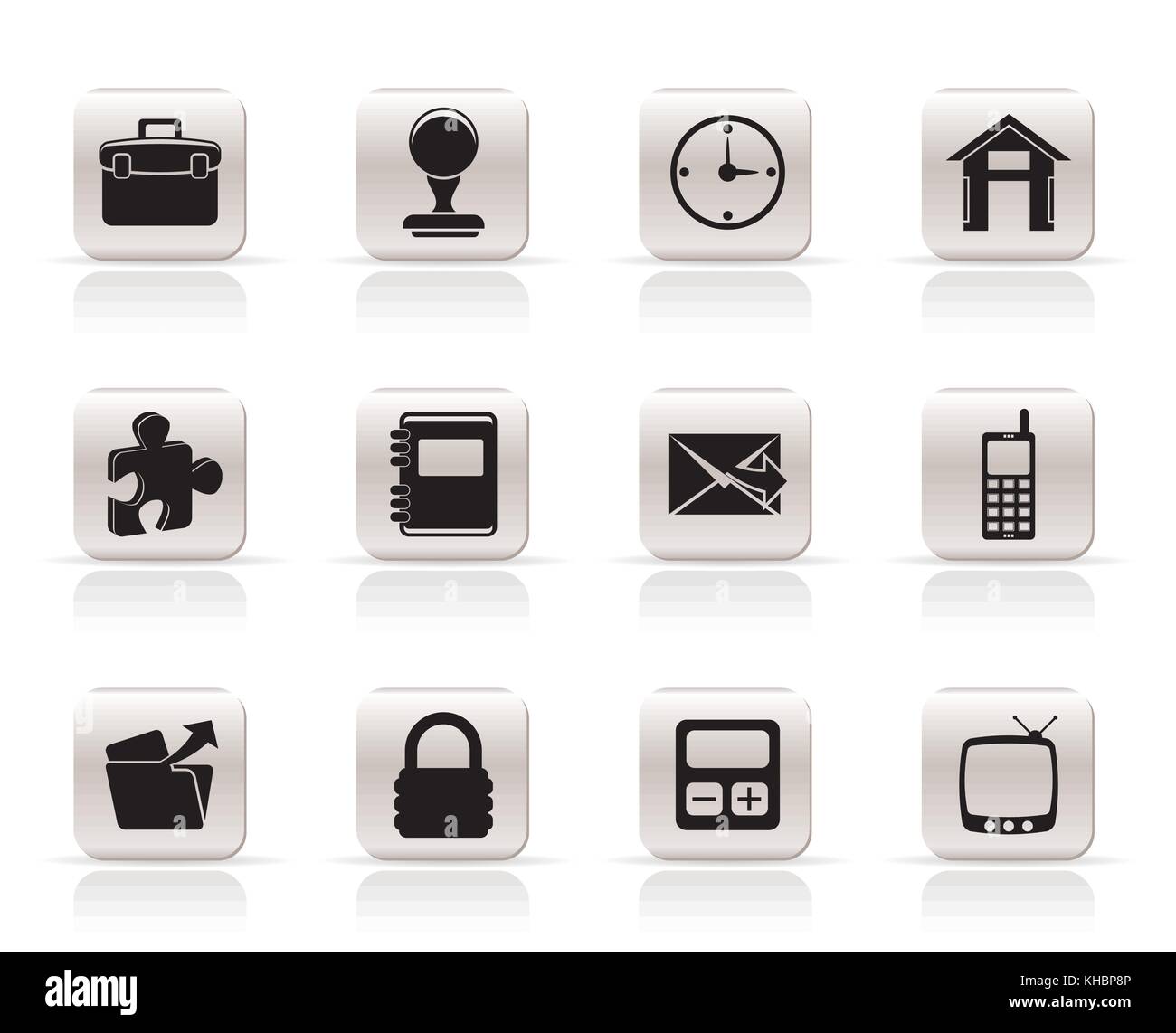 Bureau d'affaires et de simples icônes - vector icon set Illustration de Vecteur