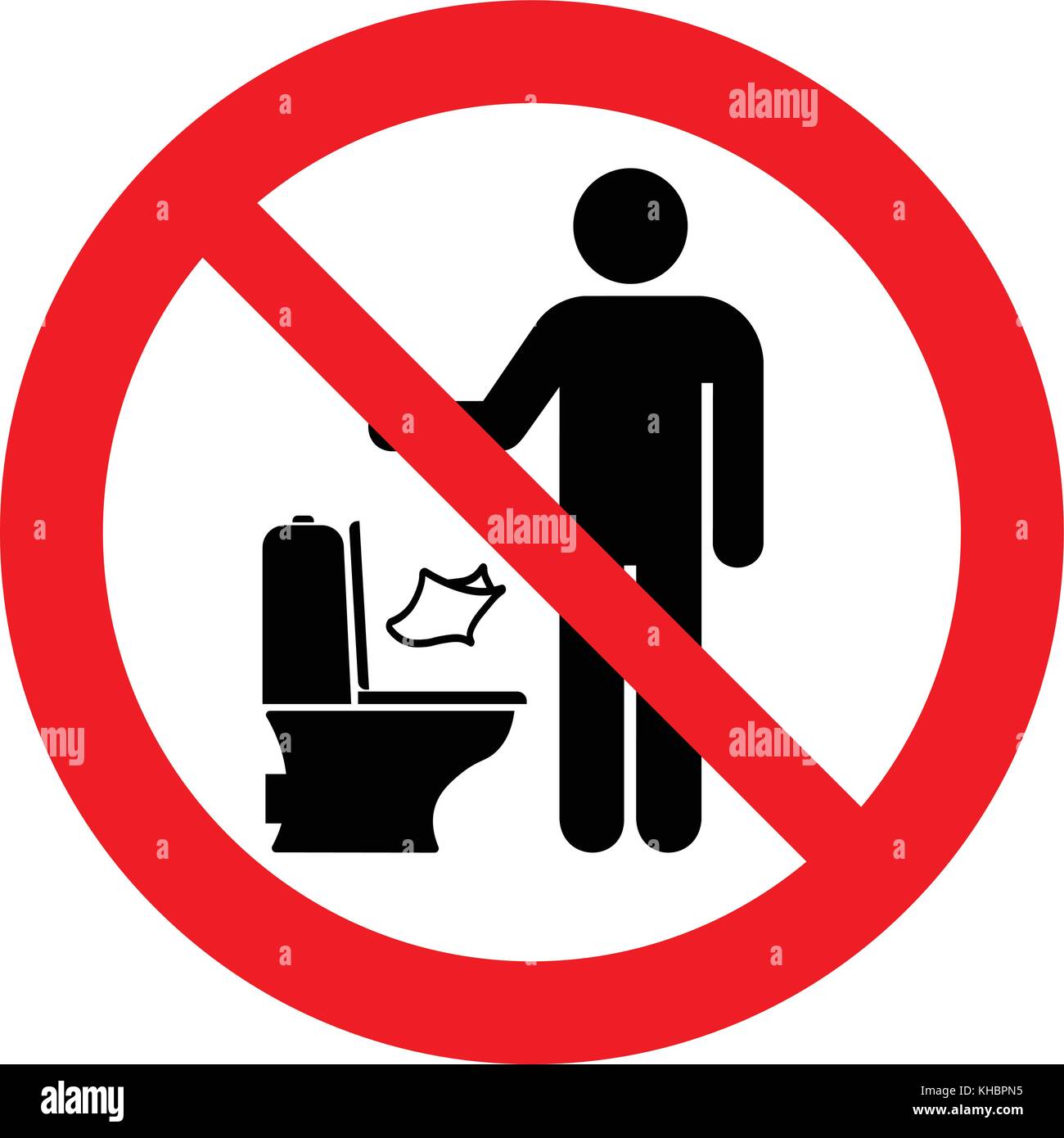 Ne pas laisser le papier dans les toilettes, le panneau d'interdiction ou  l'illustration vectorielle Image Vectorielle Stock - Alamy