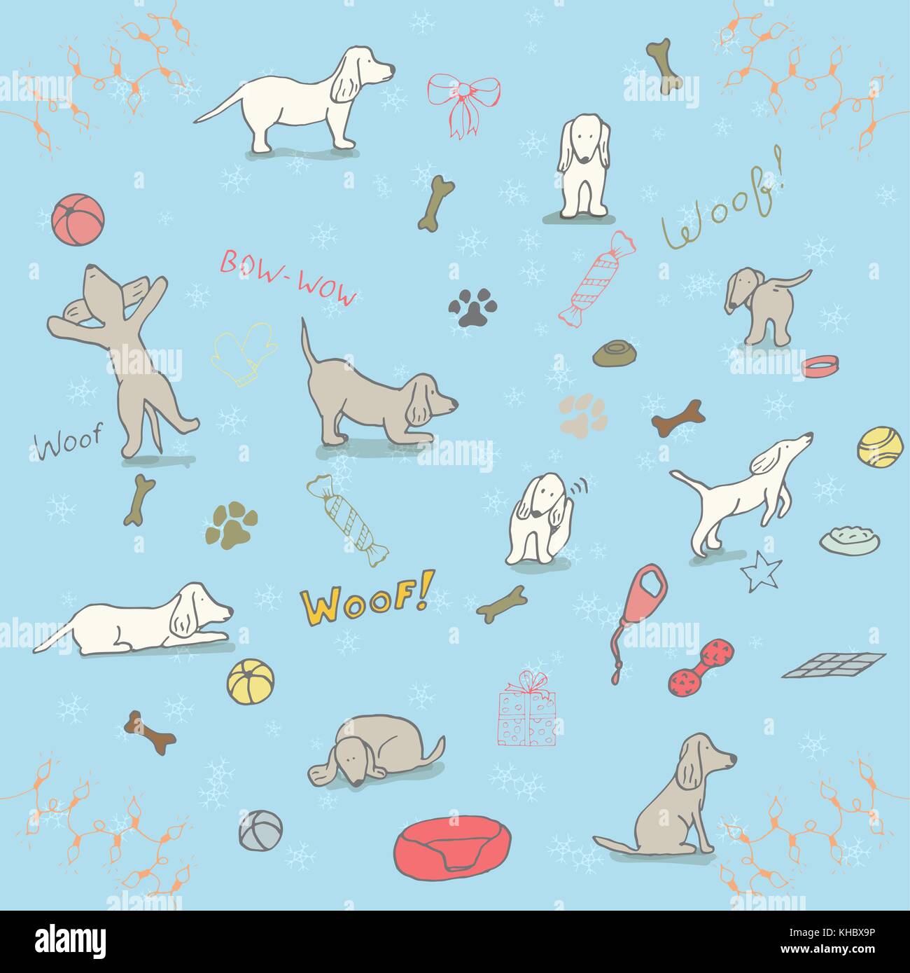 Année du chien 2018 Nouvelle année modèle. vecteur s design Illustration de Vecteur