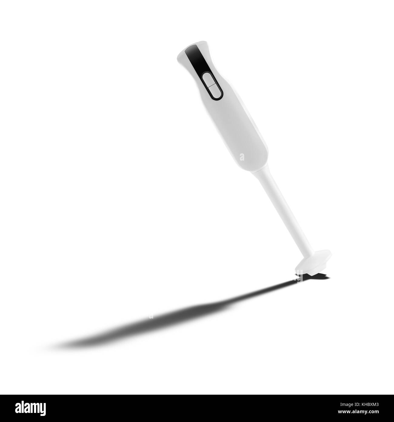 Home appliance - blenderon immersion cuisine électrique un fond blanc. Banque D'Images