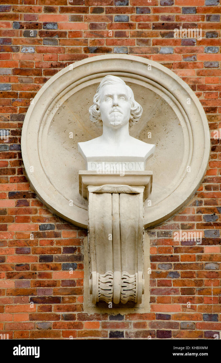 Paris, France. Jardin du Luxembourg (6ème Arr) buste sur l'Orangerie : (Ferdinand Victor) Eugène Delacroix (1798-1863) artiste romantique français Banque D'Images