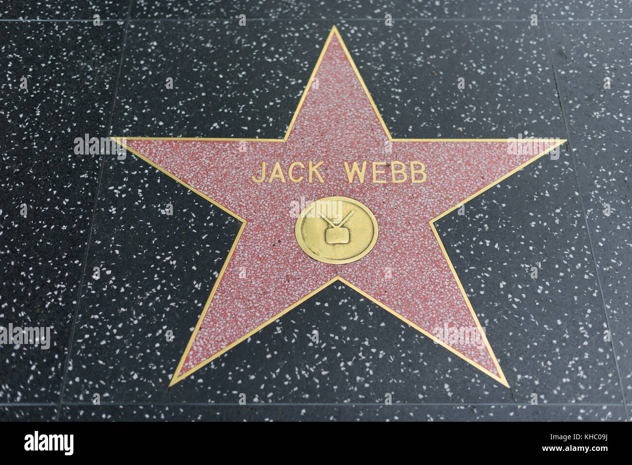 HOLLYWOOD, CA - DÉCEMBRE 06 : Jack Webb star sur le Hollywood Walk of Fame à Hollywood, Californie, le 6 décembre 2016. Banque D'Images