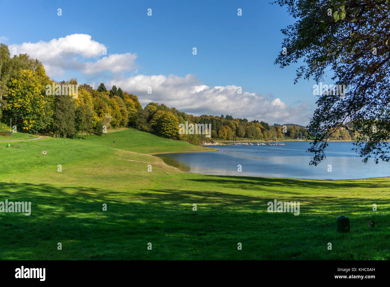 Am naturpark im Herbst hennesee sauerland-bei meschede, rothaargebirge NORDRHEIN-WESTFALEN, coesfeld, Deutschland | lac hennesee en automne, Banque D'Images