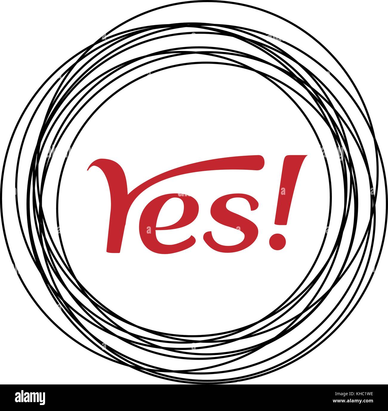 Le cercle noir dessiné avec un stylo. mince lignes noires. Illustration de Vecteur