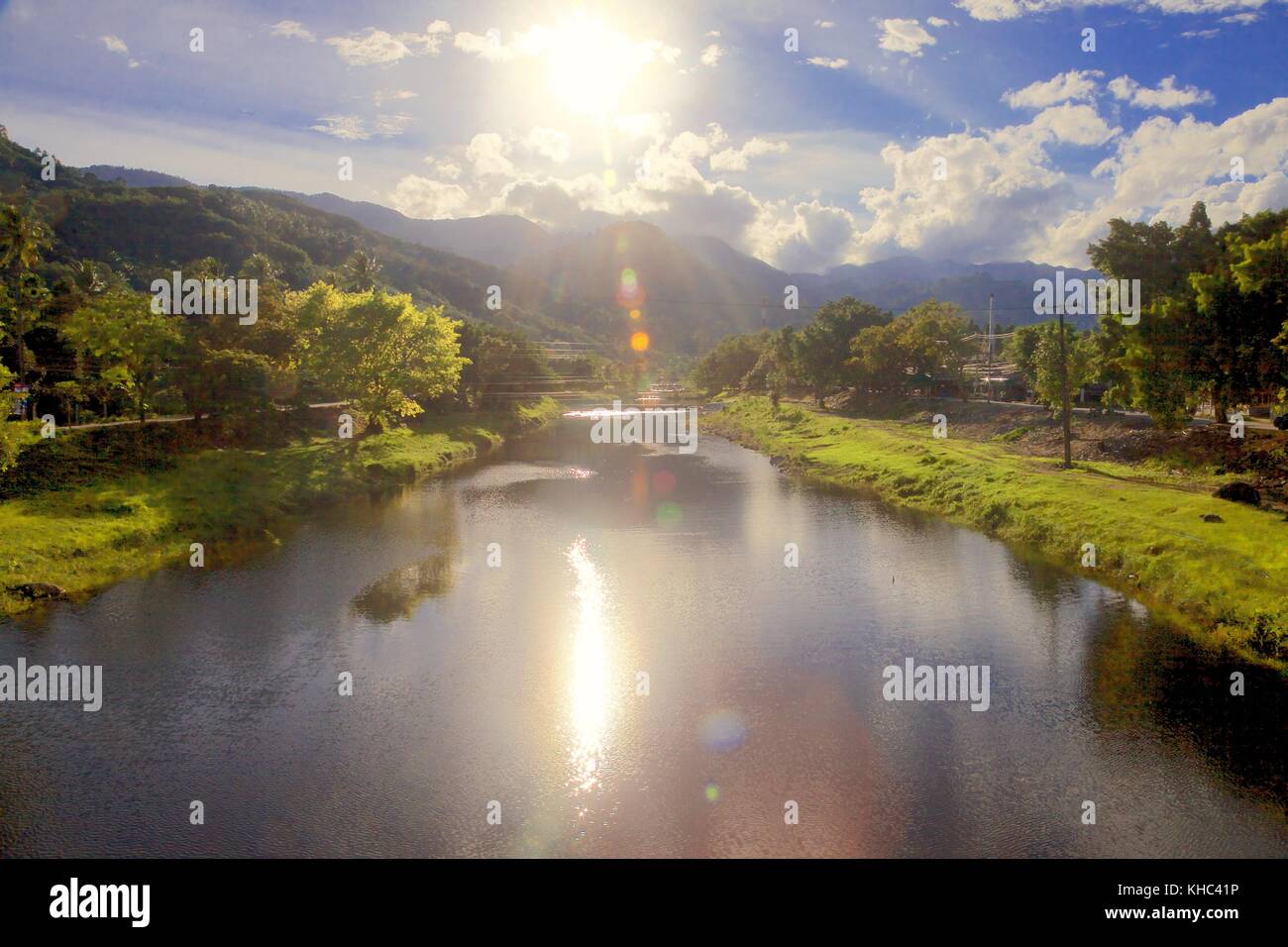 Une rivière à Nakhon Si Thammarat , Thailande Banque D'Images