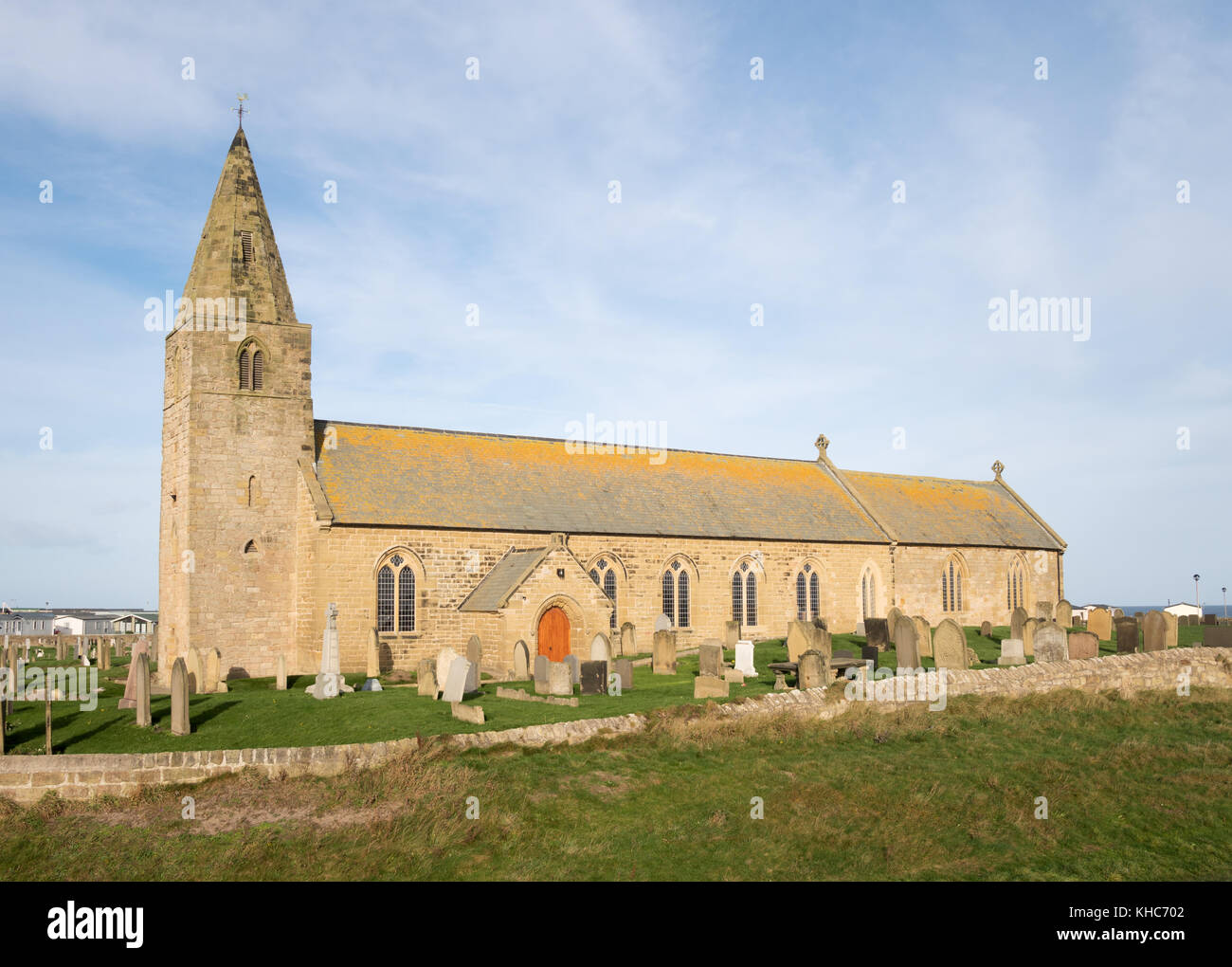 Église St Bartholomews Newbiggin, par la mer, Northumberland, England, UK Banque D'Images