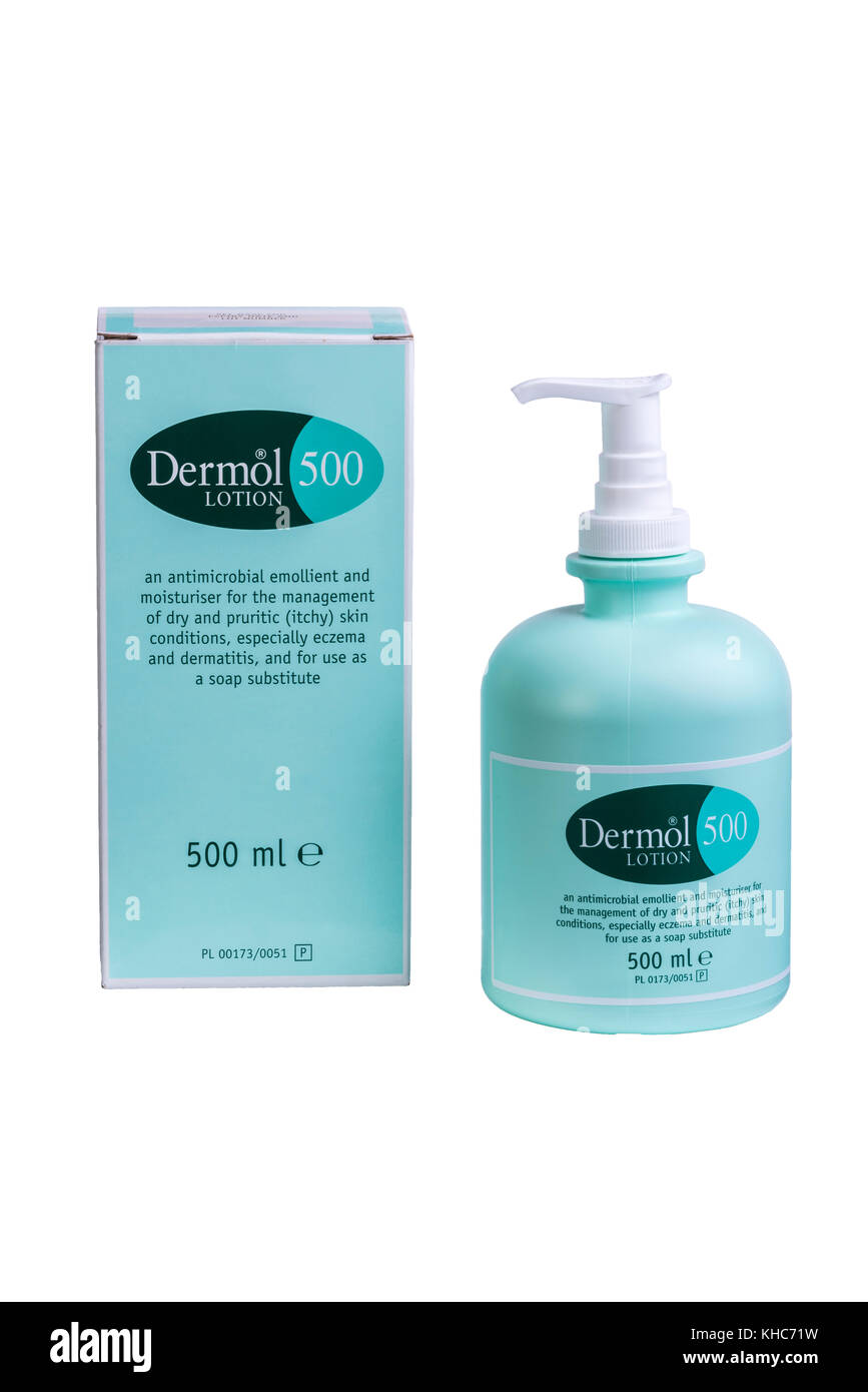 Dermol 500 antimicrobiens, émollient, lotion. Banque D'Images