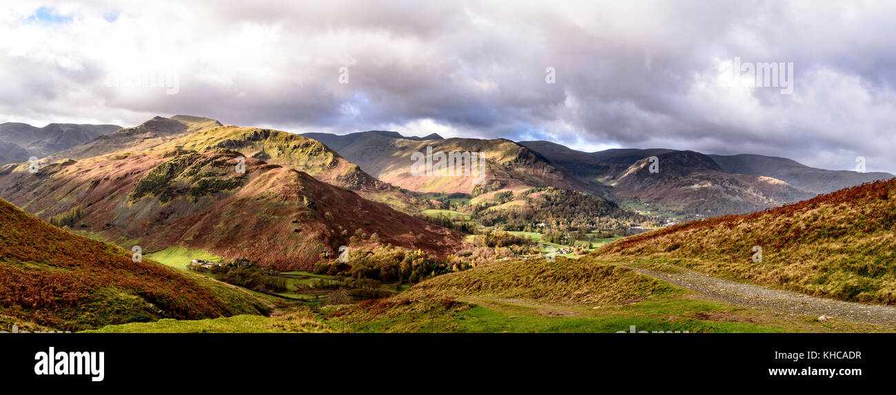 Vue panoramique sur les collines de l'Est de l'boredale hause près de Penrith Banque D'Images