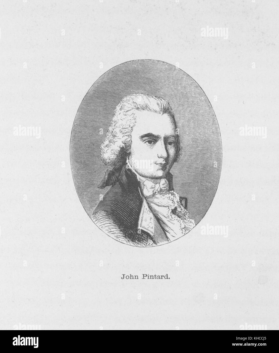 Une gravure d'un portrait de trois quarts de profil de John Pintard, un marchand et philanthrope connu pour sa contribution à la création de l'idée moderne du Père Noël, 1826. De la bibliothèque publique de New York. Banque D'Images