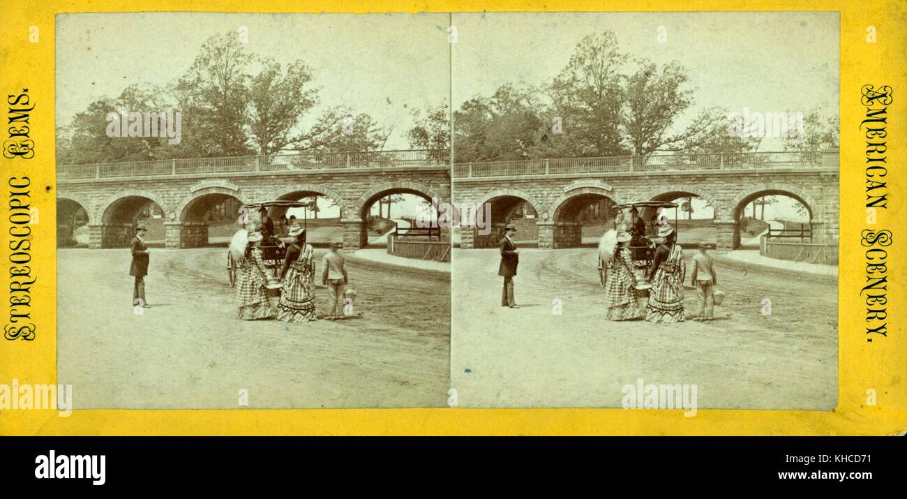 Garrett Bridge, Druid Hill Park, Baltimore, Maryland, 1875. De la Bibliothèque publique de New York. Banque D'Images