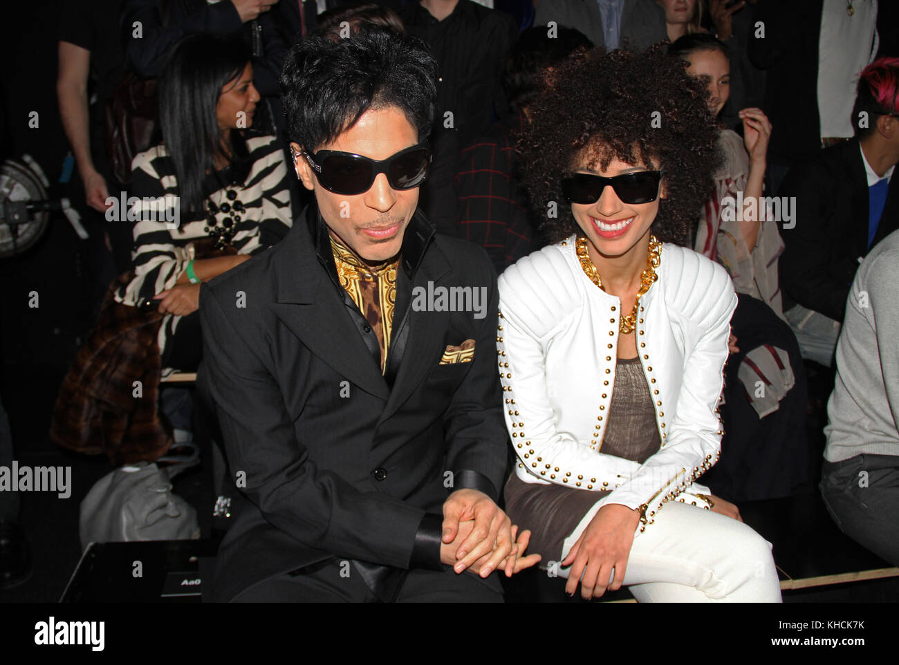 Prince & Andy Allo assister à l'événement H&M Versace au Pier 57 à New York City. 8 novembre 2011 : Crédit Walik Goshorn /MediaPunch Banque D'Images