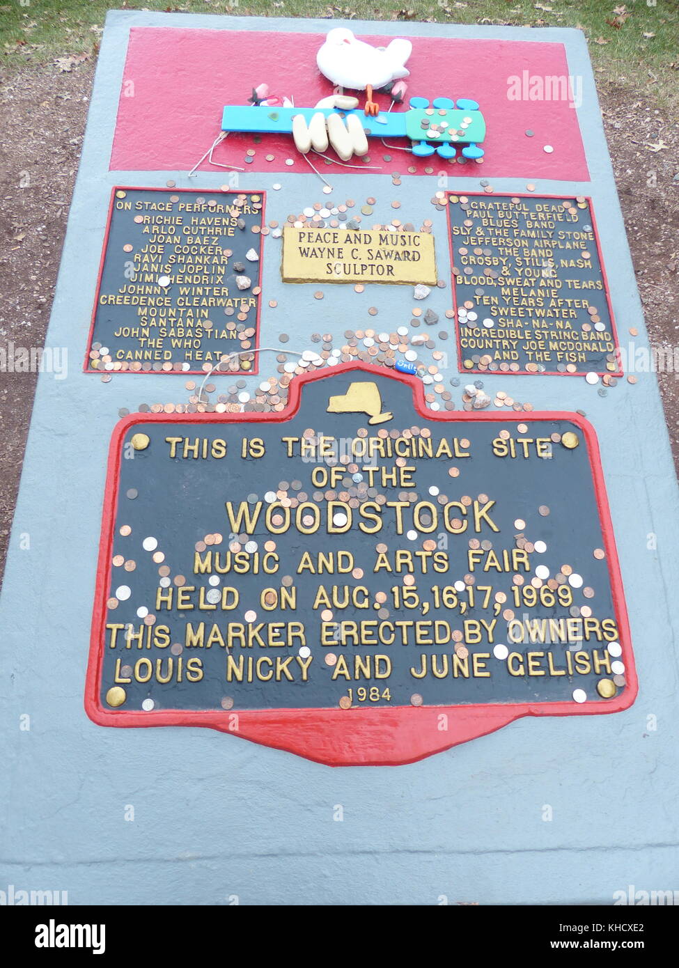 Woodstock 69 plaque commémorative Banque D'Images