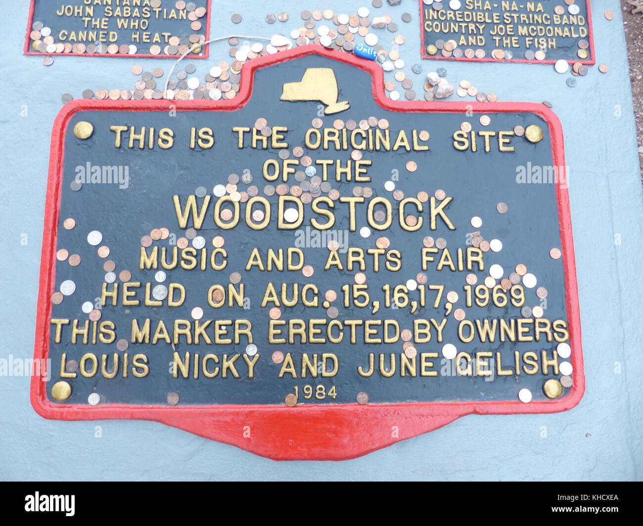 Woodstock 69 plaque commémorative Banque D'Images