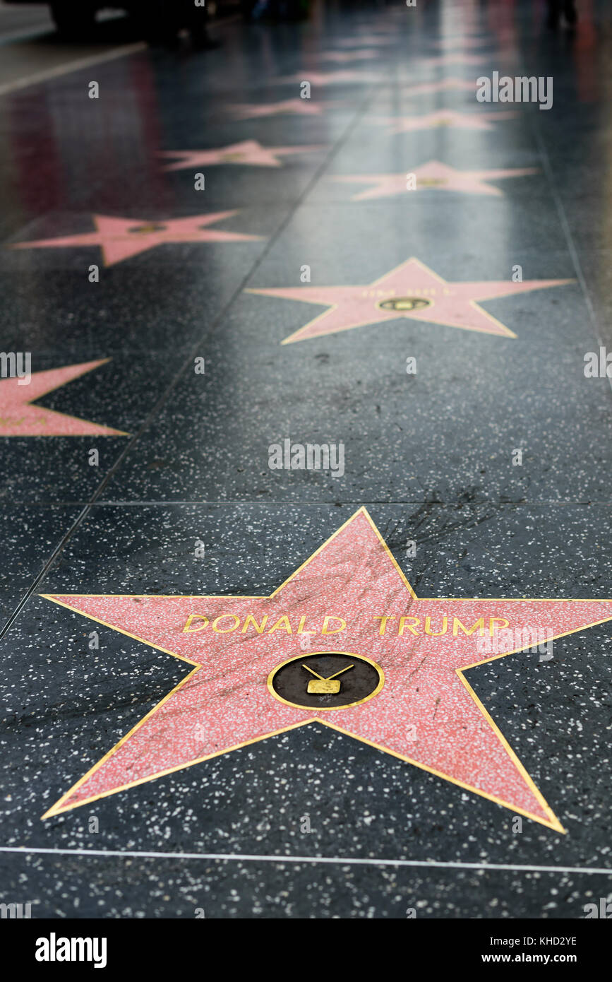 HOLLYWOOD, CA - 06 DÉCEMBRE : la star de Donald Trump sur le Hollywood Walk of Fame à Hollywood, Californie, le 6 décembre 2016. Banque D'Images