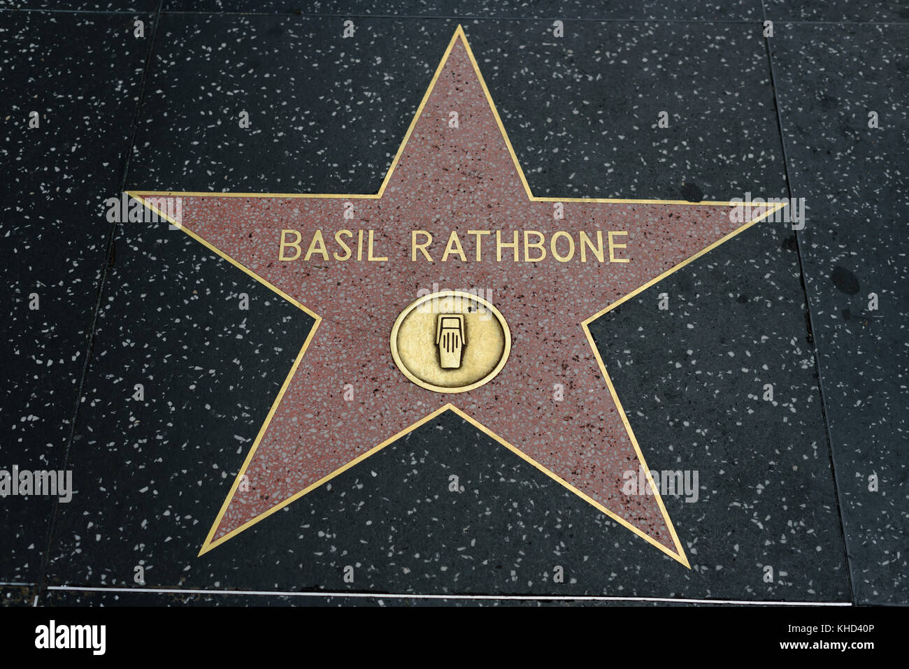 HOLLYWOOD, CA - DÉCEMBRE 06 : le Basil Rathbone star sur le Hollywood Walk of Fame à Hollywood, Californie, le 6 décembre 2016. Banque D'Images