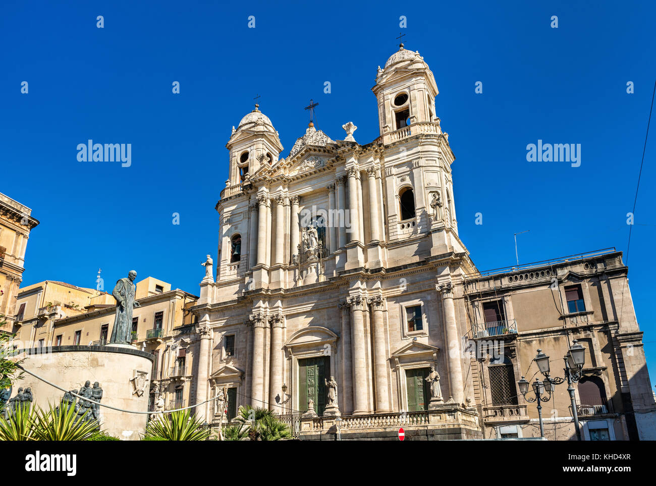 L'église saint François à Catane - Sicile, Italie Banque D'Images