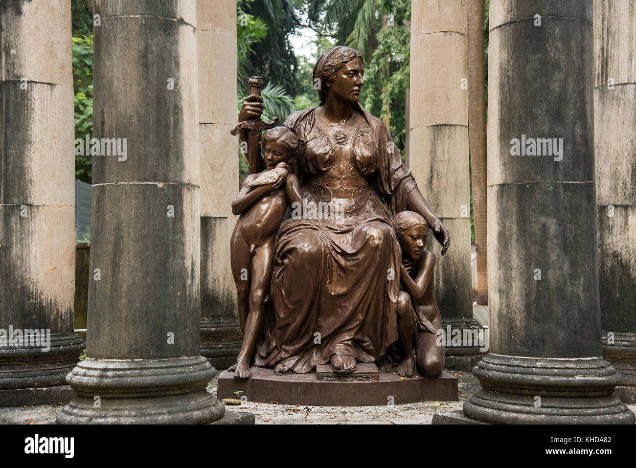 L'image de la statue de la reine Victoria à Veermata Jijabai Bhonsle udyan à Mumbai, Inde Banque D'Images