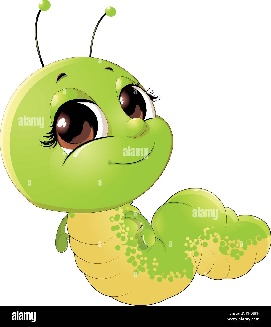 Caterpillar d'insectes mignon Illustration de Vecteur