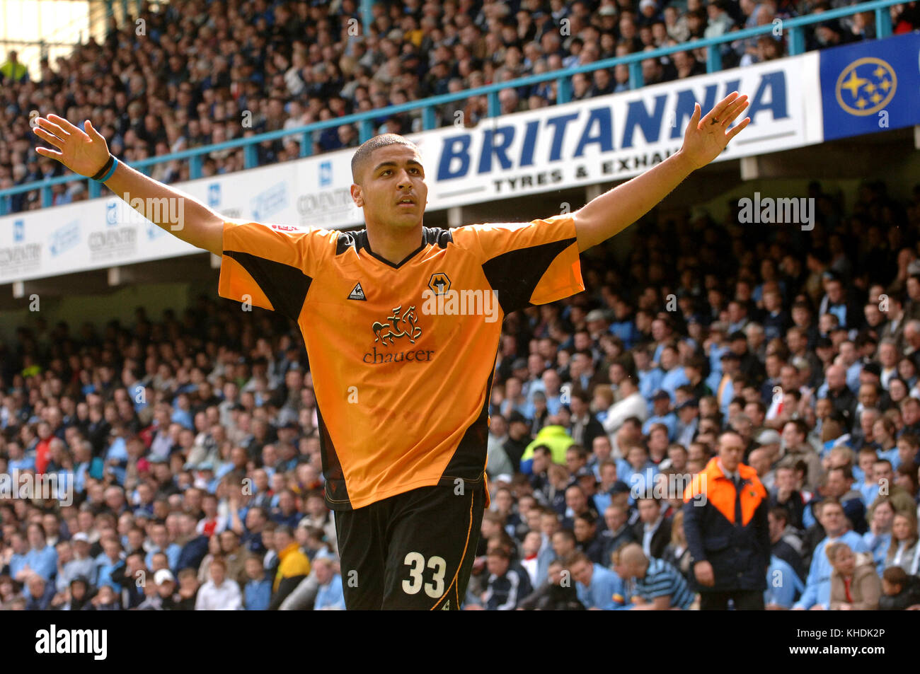 Joueur de Leon Clarke Coventry City v Wolverhampton Wanderers à Highfield Road 16/4/05 Banque D'Images