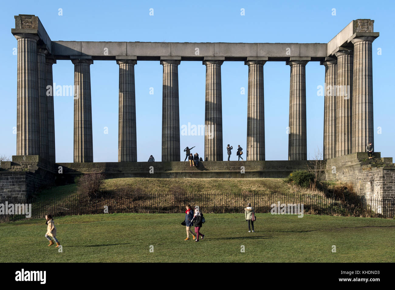 Royaume-uni, Ecosse, Edimbourg, Calton Hill, LE MONUMENT NATIONAL Banque D'Images