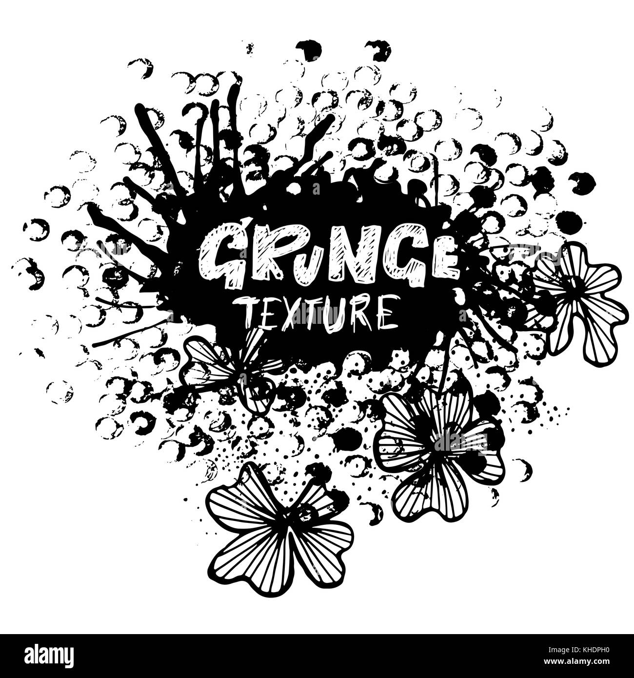 Points ronde stamp Châssis à vide de l'espace pour votre texte. forme du cercle texture grunge. Illustration de Vecteur