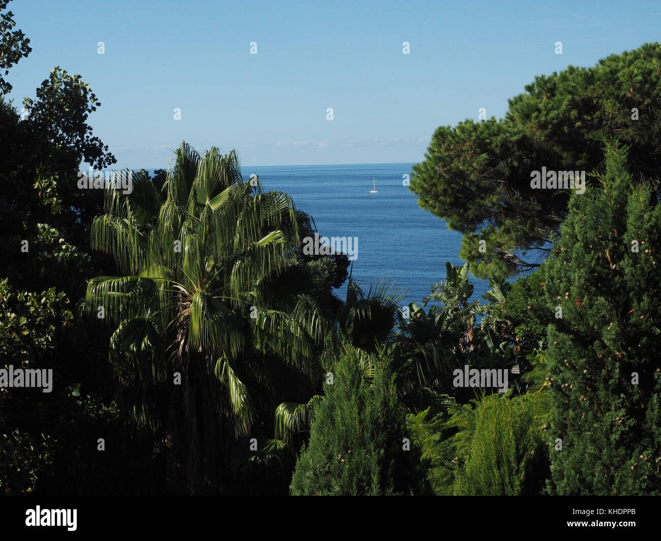 Vue depuis l'jardins la Mortella, Ischia, Italie Banque D'Images