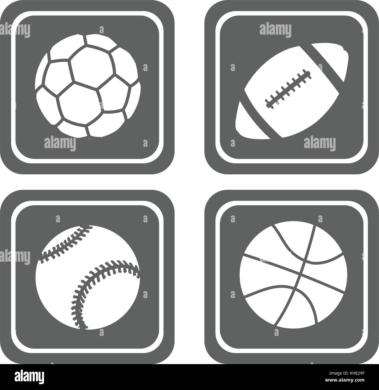 Ensemble de quatre icônes sport simple - vector Illustration de Vecteur