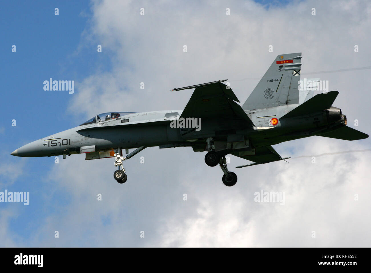 VOLKEL, PAYS-BAS - JUIN 18 : avion de chasse Hornet F/A-18 de la Force aérienne espagnole sur la base aérienne de Volkel. Banque D'Images