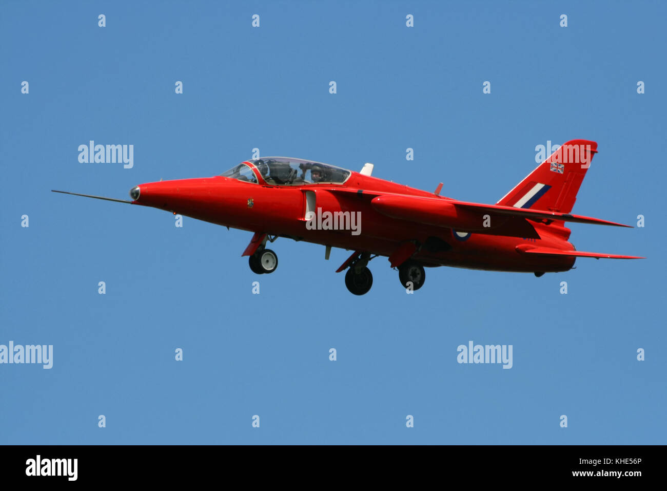 Volkel, Pays-Bas - jun 18, 2009 : l'ex-raf Folland Gnat fighter jet l'atterrissage sur la base aérienne de Volkel. Banque D'Images