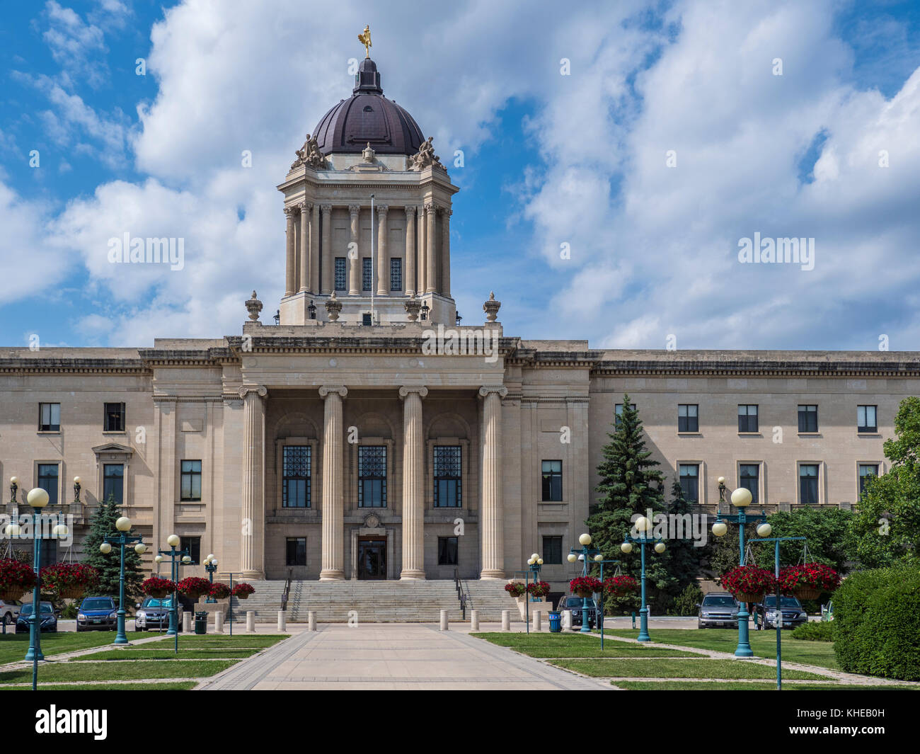 L'édifice de l'assemblée législative provinciale du Manitoba, Winnipeg, Manitoba, Canada. Banque D'Images