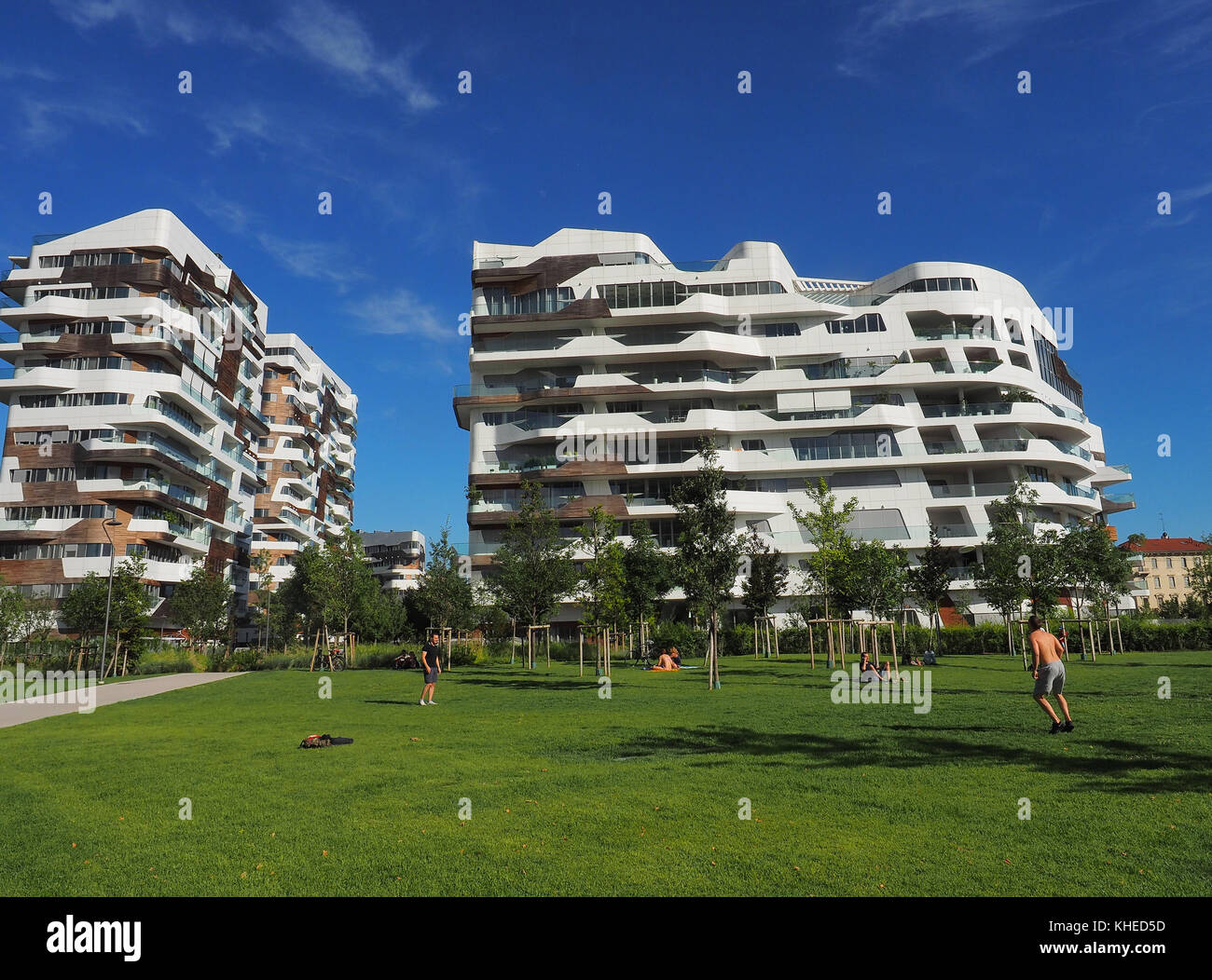 Europe , Italie , Lombardie , Milan , quartier Citylife , bâtiment résidences desgned par Zaha Hadid Banque D'Images