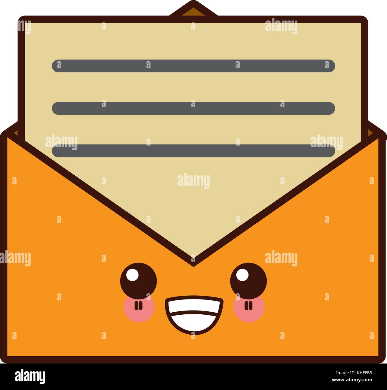 Ouvrez l'enveloppe kawaii cute cartoon symbole Image Vectorielle Stock -  Alamy
