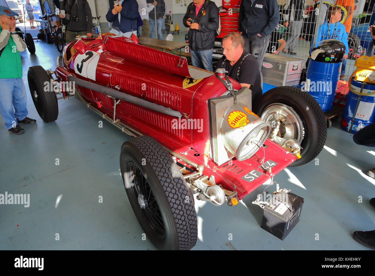 Un Grand Prix classique Alfa Romeo P3 Tipo B au circuit d'Estoril au Portugal en 2017 Banque D'Images