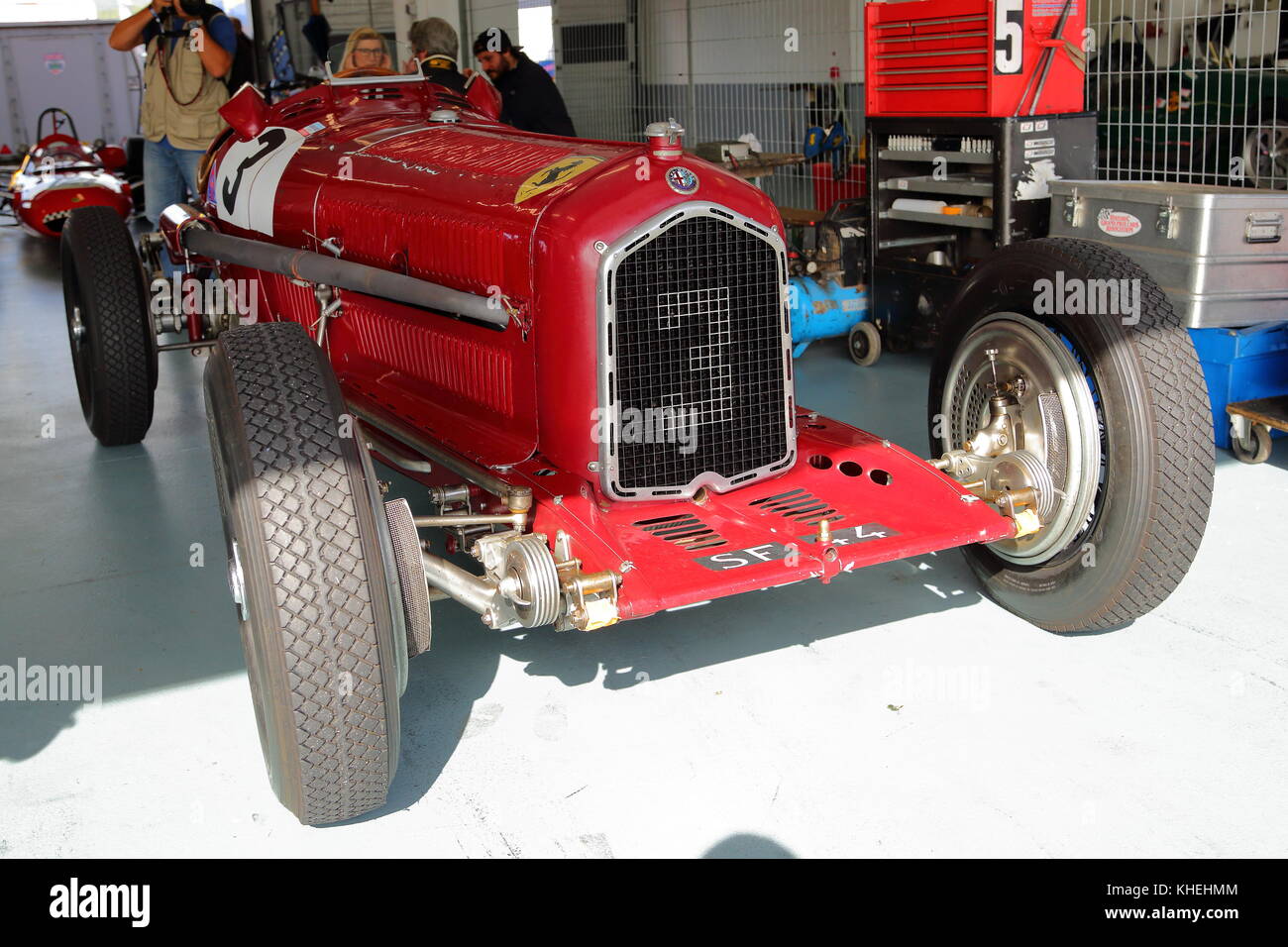 Un Grand Prix classique Alfa Romeo P3 Tipo B au circuit d'Estoril au Portugal en 2017 Banque D'Images