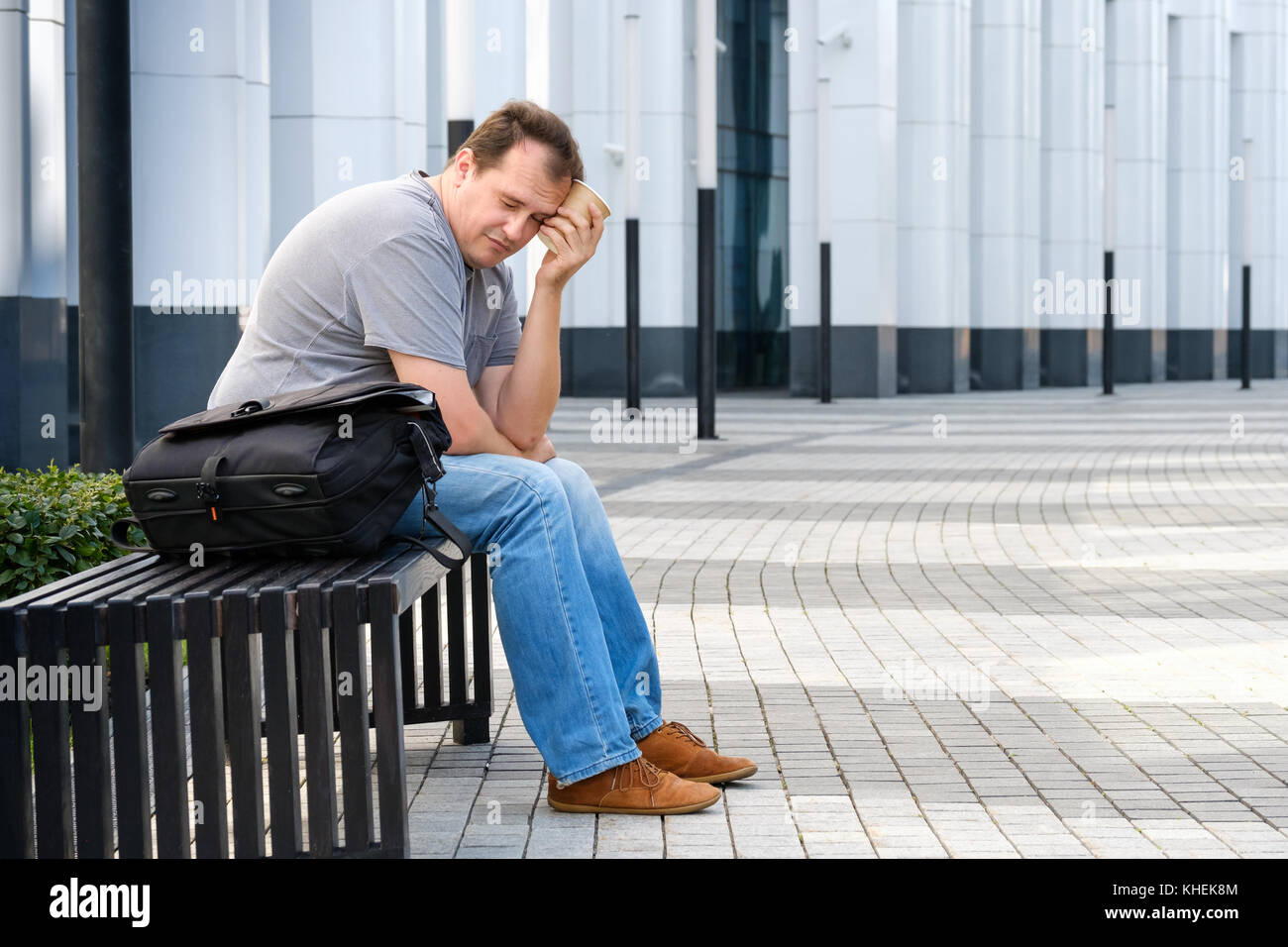 Triste moyen age man portrait Banque D'Images