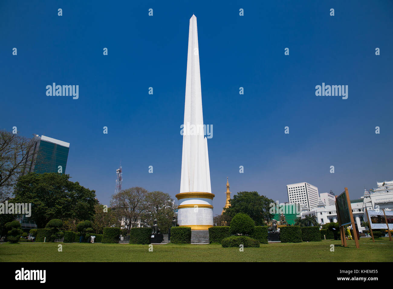 Le monument de l'indépendance à Yangon, Myanmar. (Birmanie) Banque D'Images