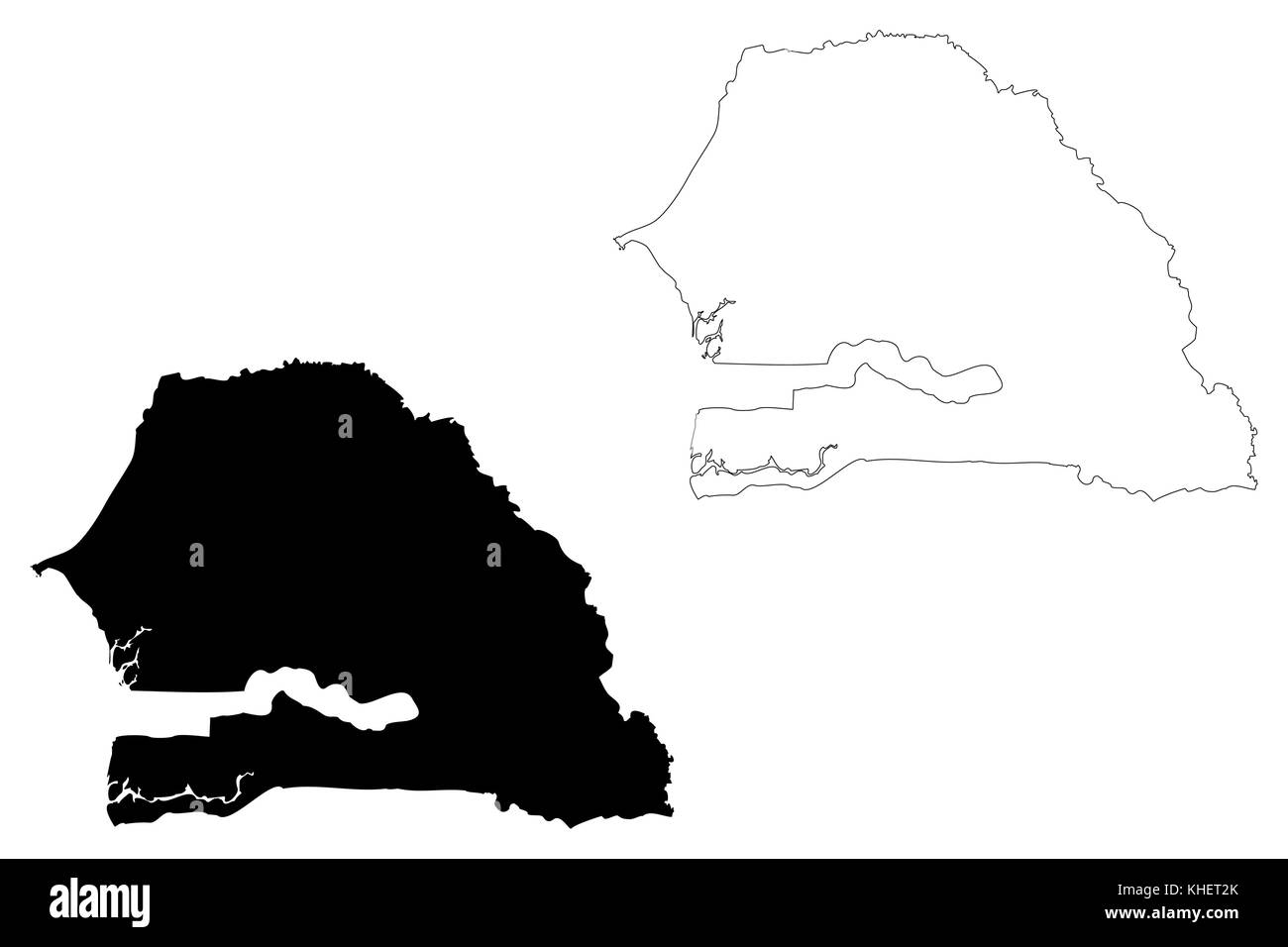Sénégal map vector illustration, scribble sketch république du Sénégal Illustration de Vecteur