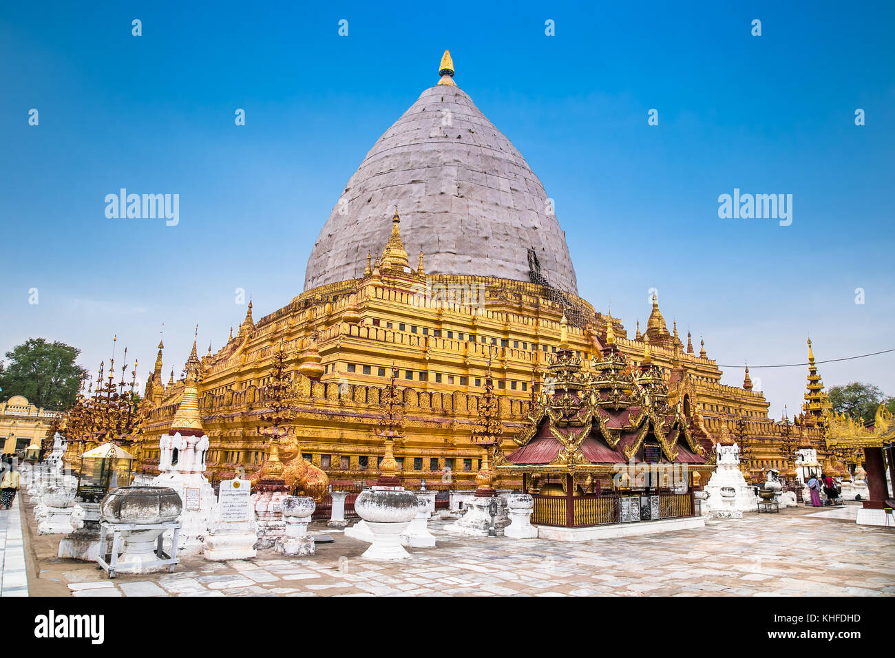 La pagode shwezigon paya à Bagan, myanmar.(Birmanie) Banque D'Images