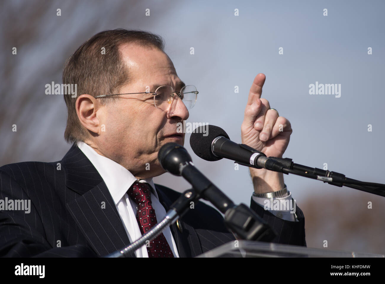 Le Rép. Jerry Nadler (D-NY) s'oppose à la facture fiscale du GOP sur Capitol Hill. Banque D'Images