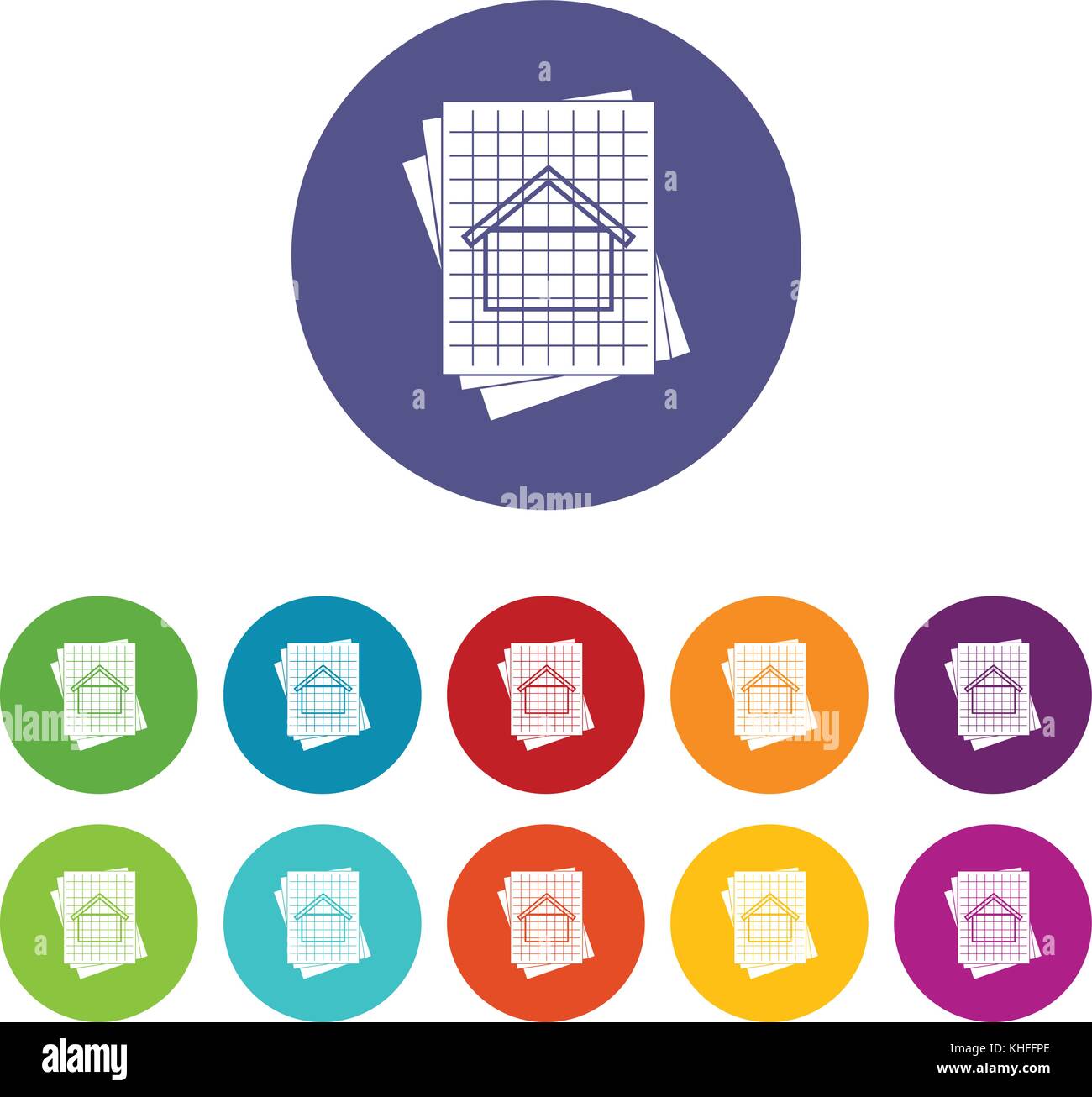 Chambre plan set icons Illustration de Vecteur