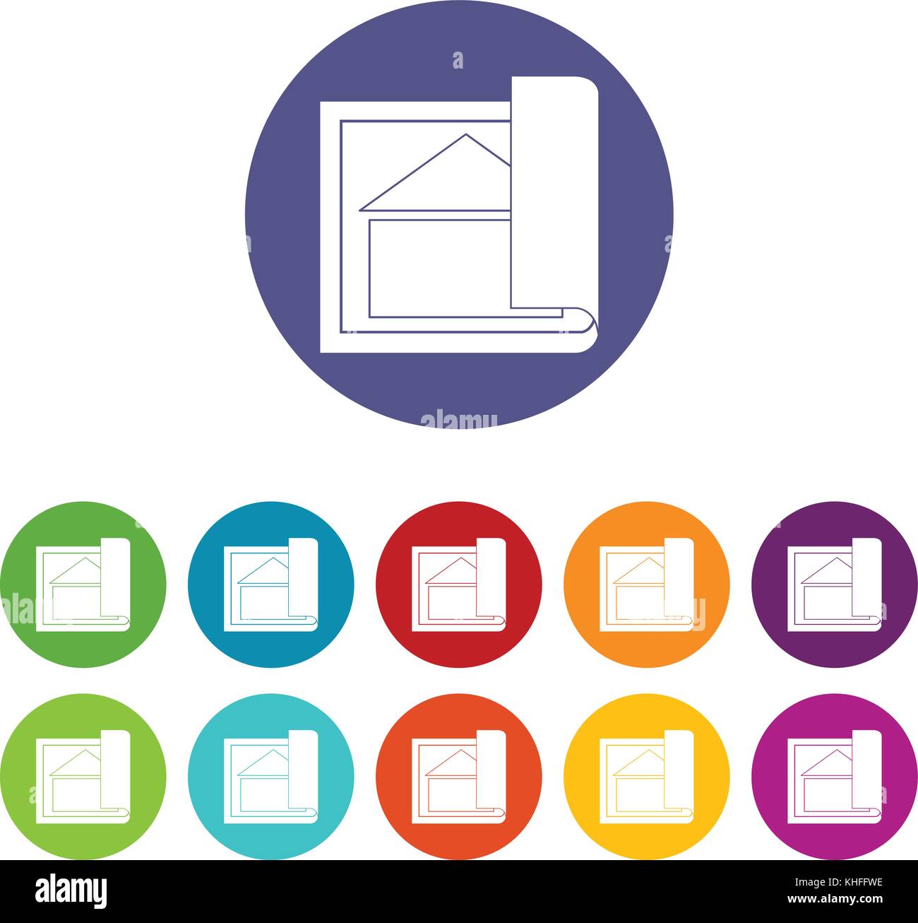 Plan de bâtiment définie icons Illustration de Vecteur