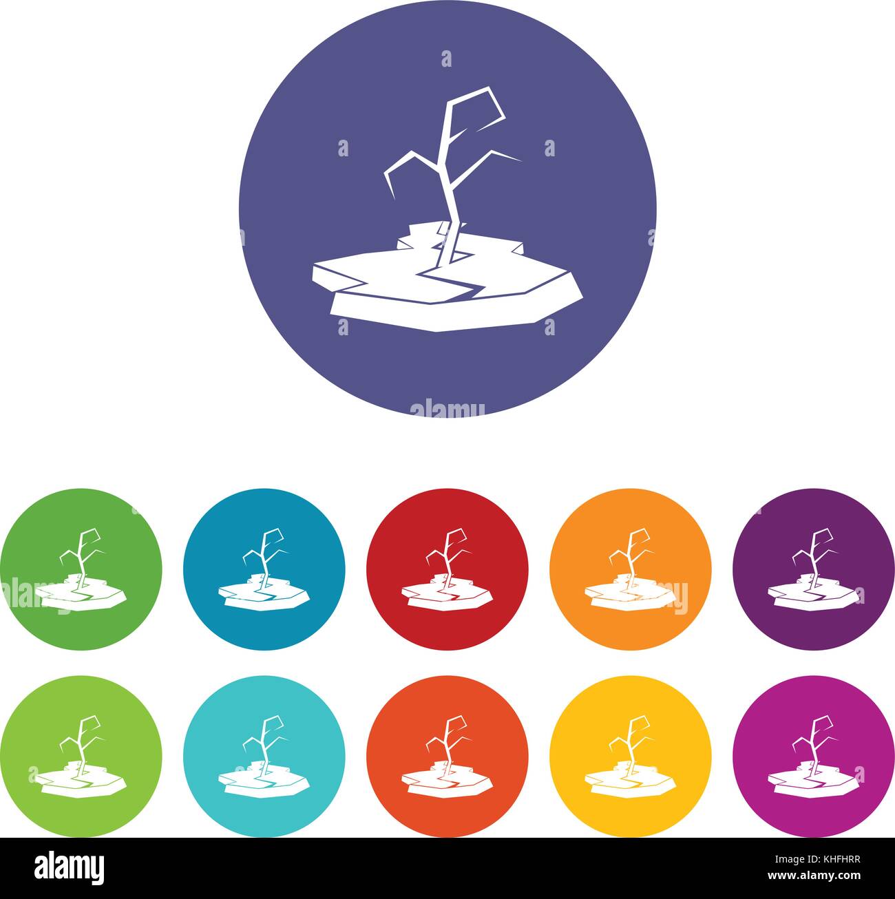 Définir la sécheresse icônes dans différentes couleurs isolé sur fond blanc Illustration de Vecteur