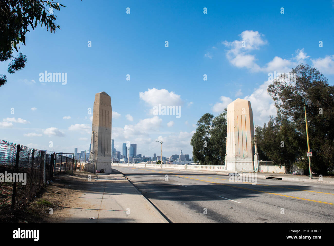 La 6ème rue bridge à Los angeles. maintenant démoli la sixième rue viaduc, également connu sous le nom de la sixième rue bridge à los angeles, était un pont Viaduc Banque D'Images