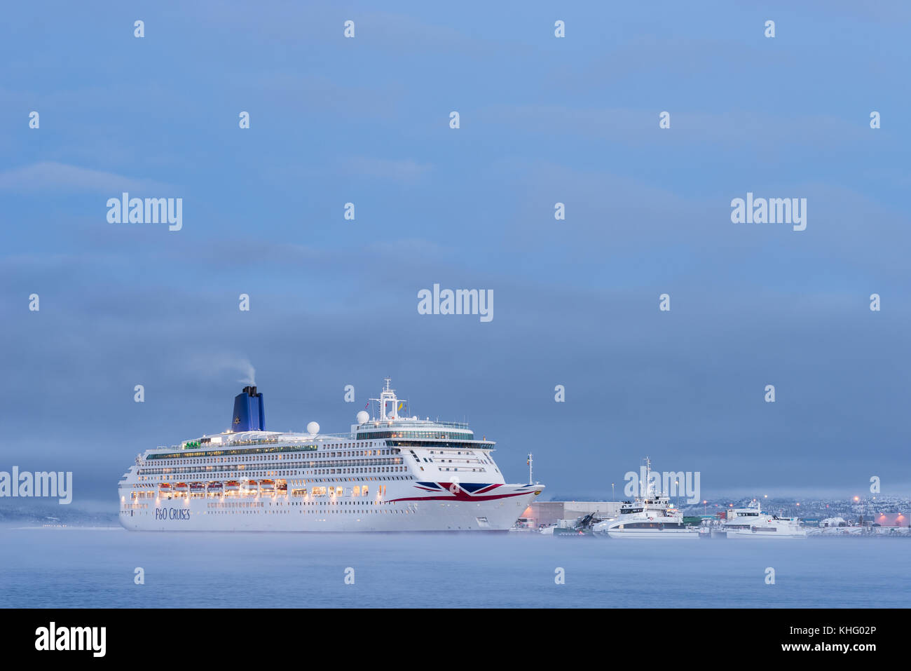 Mme Aurora cruiseship, croisière d'hiver dans le Nord de la Norvège, de l'Alta Banque D'Images