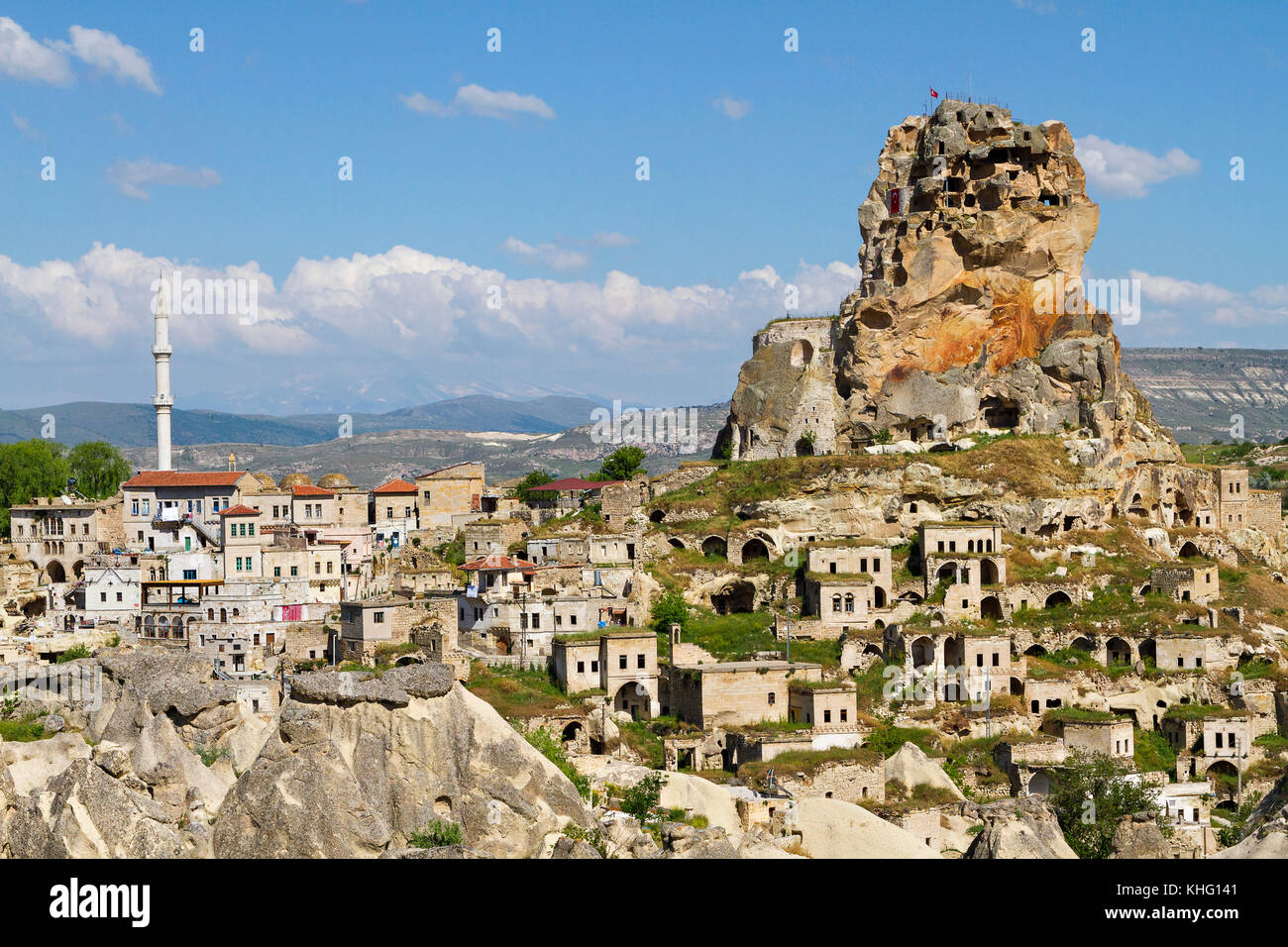 Sur la ville de ortahisar, Cappadoce, Turquie Banque D'Images